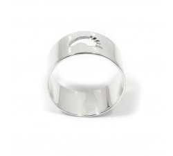 Sterling silver chevalier ring with baby foot