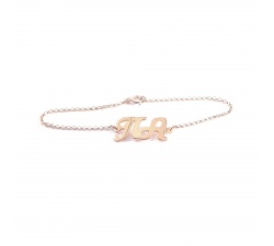 Sterling silver bracelet with your monograms gold plated