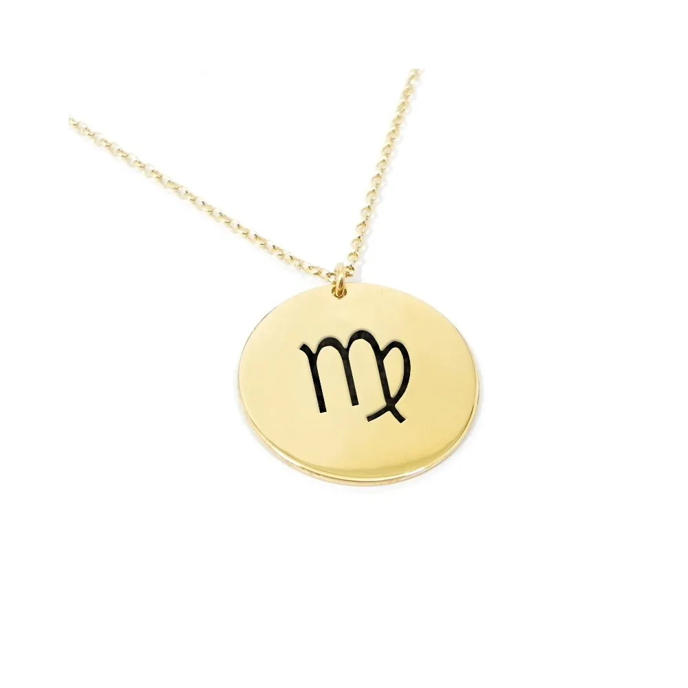 Gold plated Virgo necklace on silver 