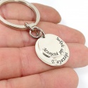 Engraved discs on a keychain