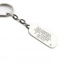 Metal plate keychain with engraving